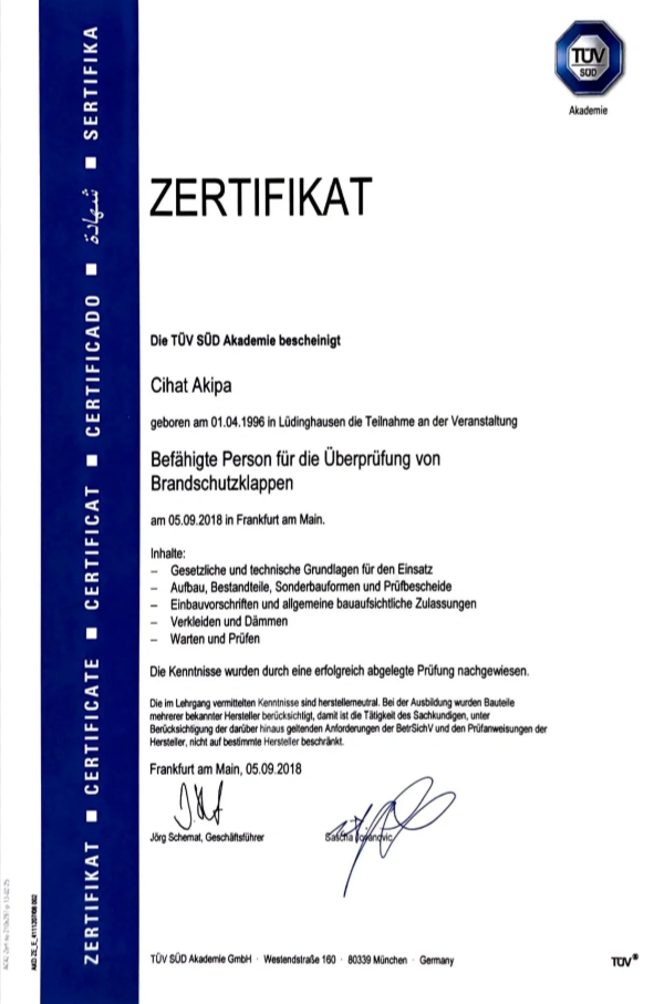 Zertifikat VDI