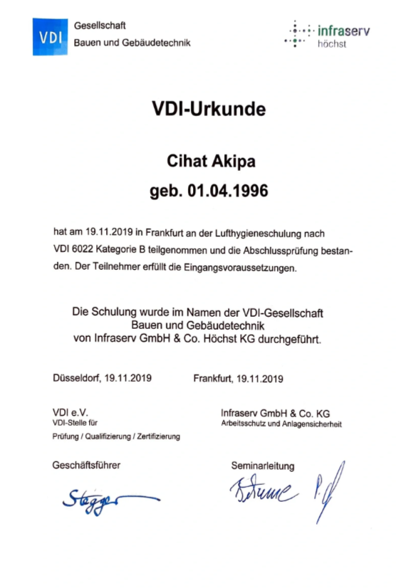 Schulungsnachweis