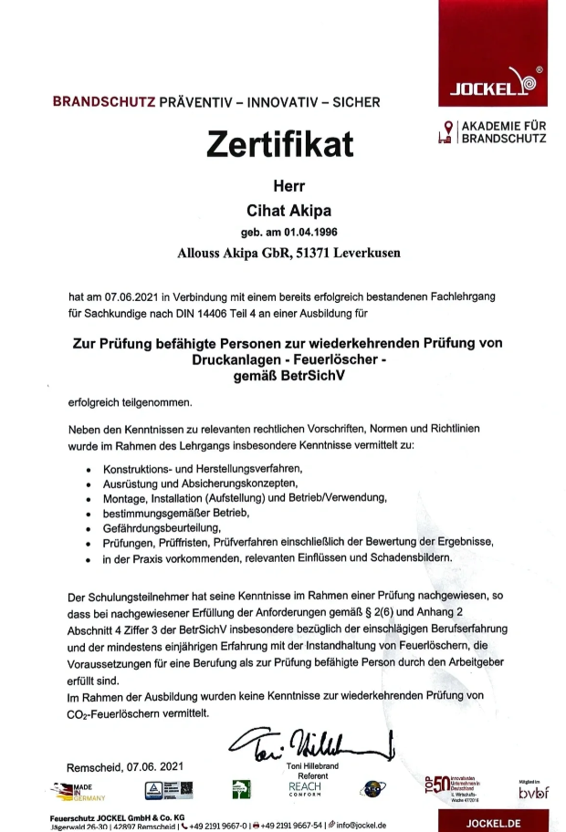 Qualifikationsnachweis